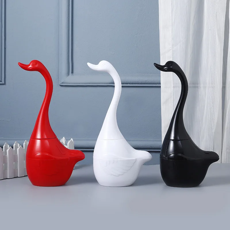 Long-Handled Swan Shape Toilet Brush with Holder Bathroom Drainable Cleaning Brush Cleaning Tools Home Bathroom Accessories Sets