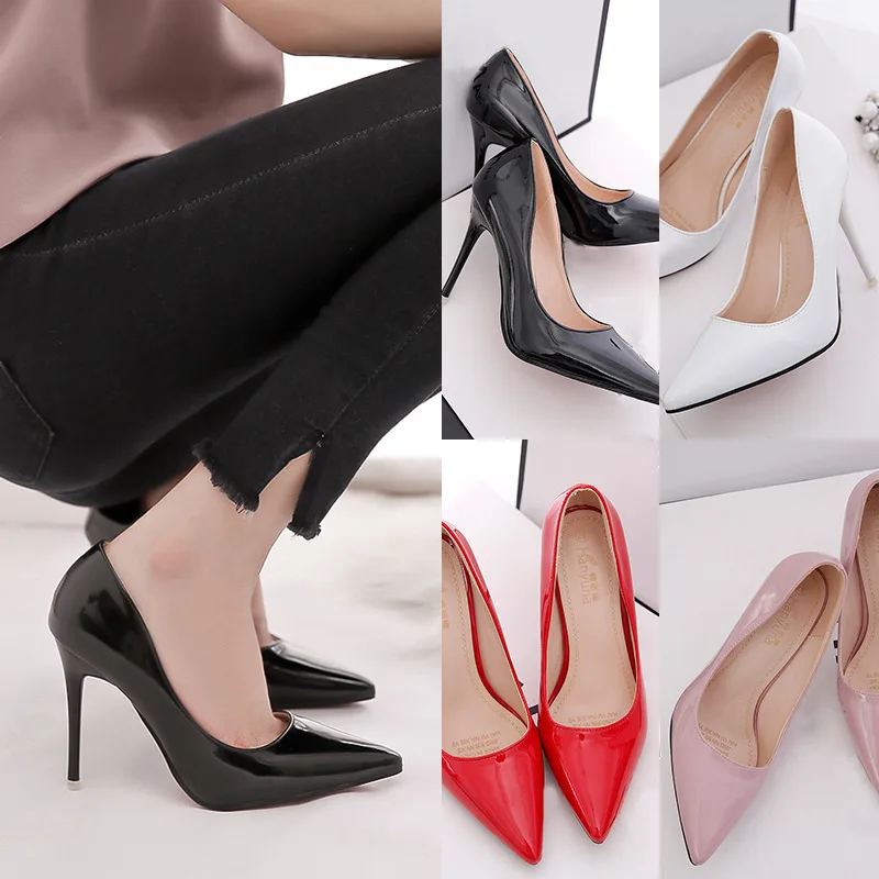 

Shoes Woman High Heels Pumps 12cm Tacones Pointed Toe Stilettos Talon Femme Sexy Ladies Wedding Shoes Black Heels Big Size