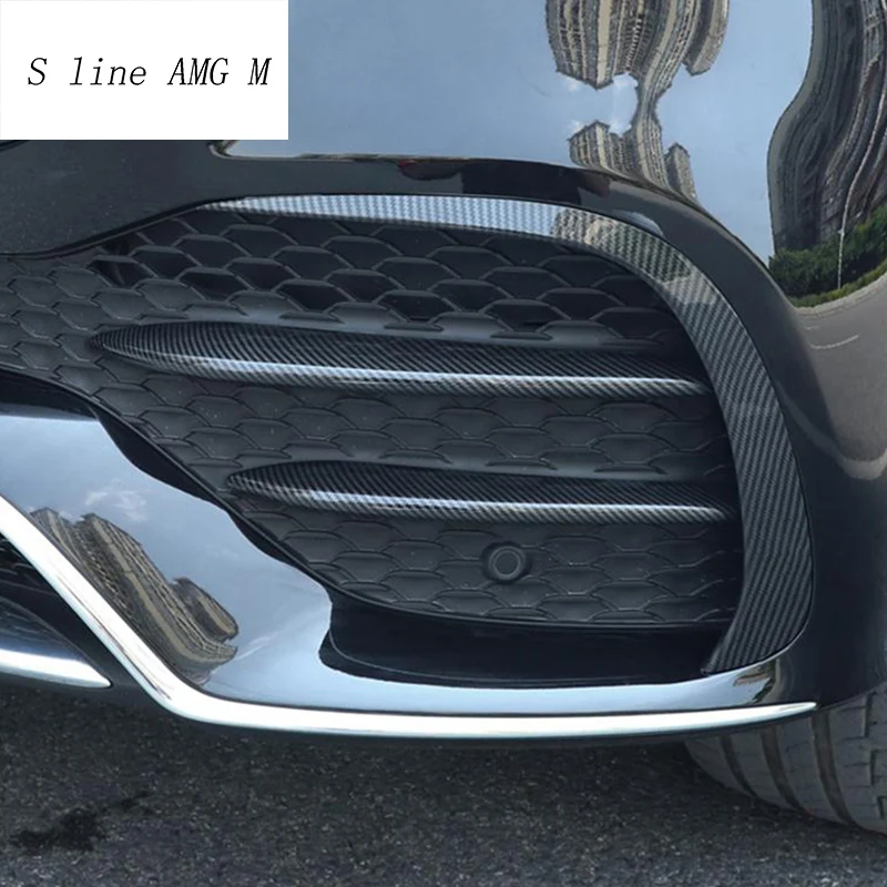 Car styling for Mercedes Benz GLE Class W167 Front Fog Light Lamp carbon fiber decoration Trim Covers Stickers Auto Accessories