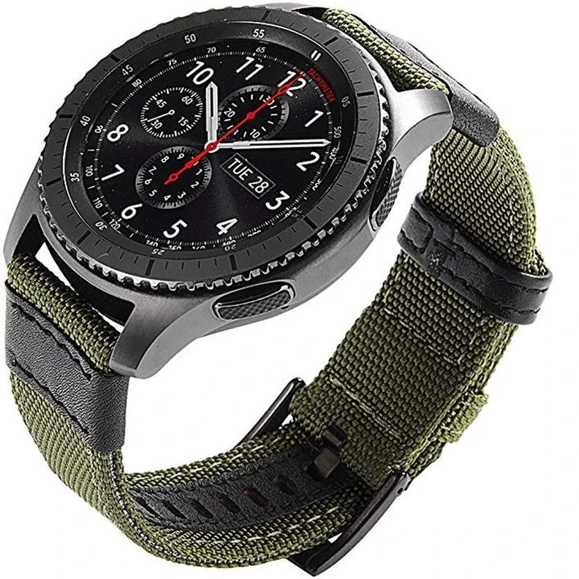 Quick Release Nylon Watchband For Samsung Galaxy Watch 46mm SM-R800 Band Stainless Steel Strap For Samsung 42 SM-R810 Wristband