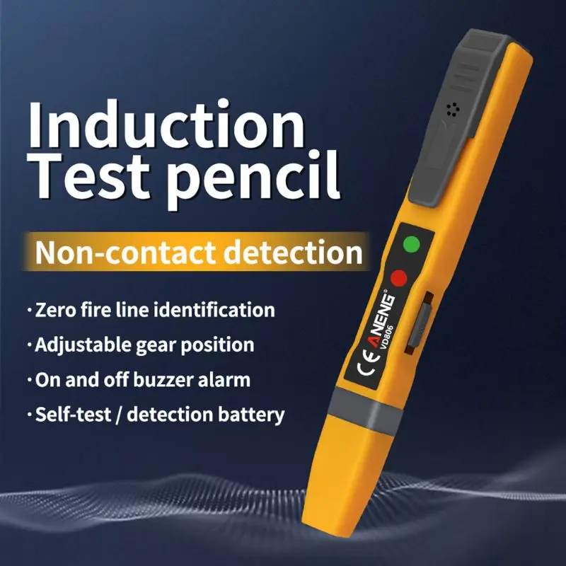 AC/DC Voltage Detection Electric Non-contact Pen Tester Continuity Battery Test Pencil with Sound Light Alarm VD806