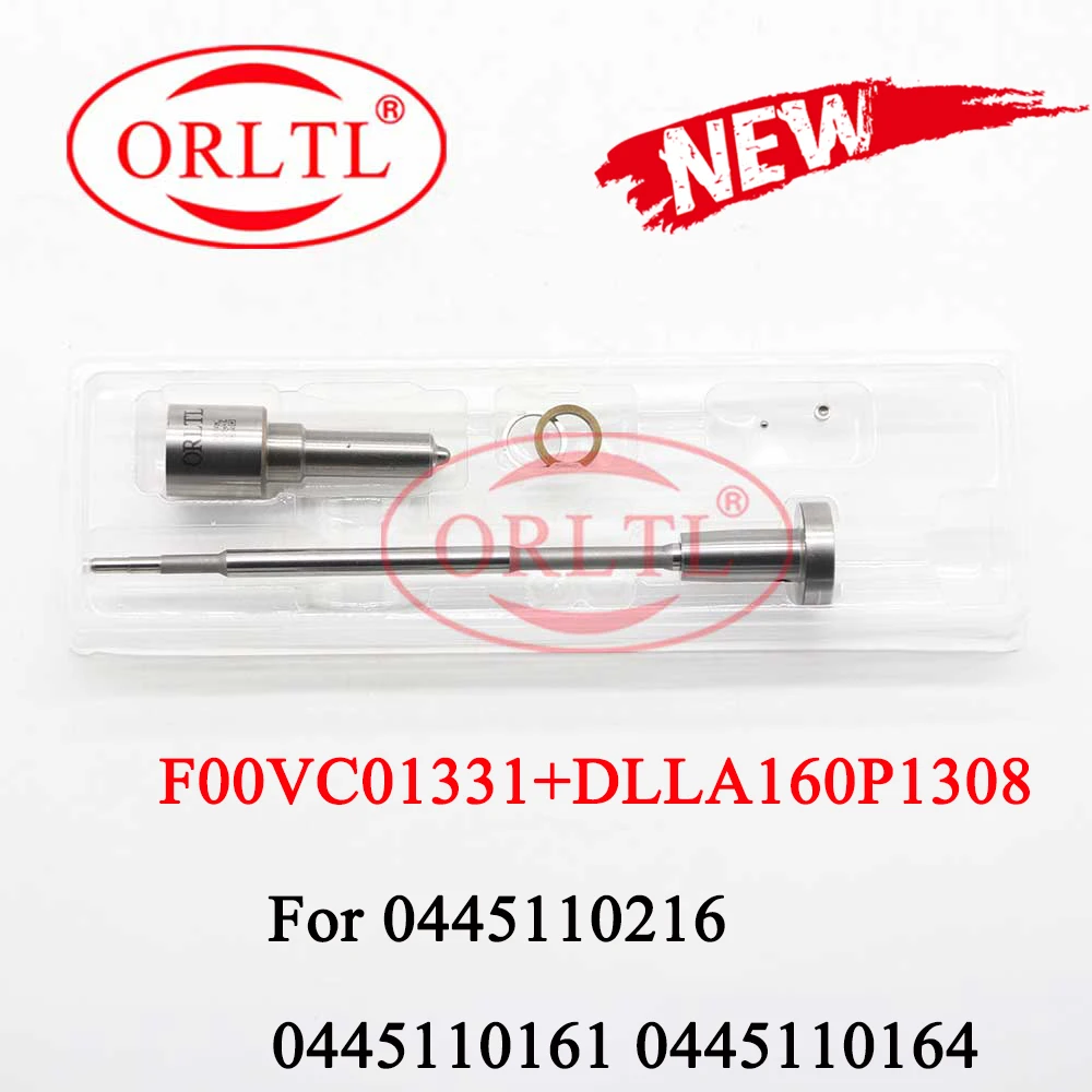 ORLTL Nozzle DLLA160P1308 0433171817 valve F00VC01331 Common Rail injector repair kits for 0445110216 0445110161 0445110164