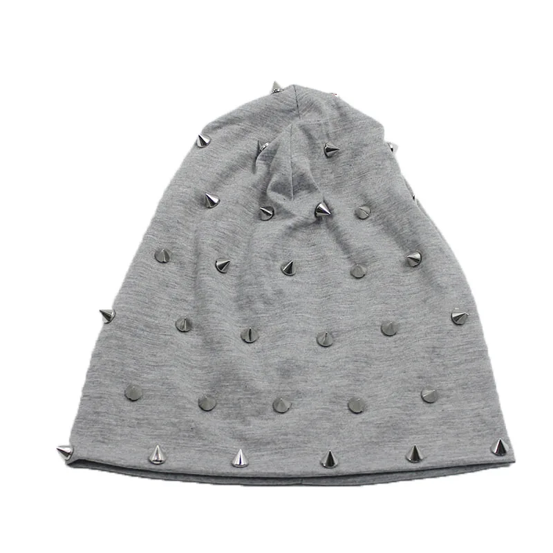 New Fashion Hip Hop Autumn Men Beanies Skullies Rivet Casual Warm Hat Brand Silvery Beauty Hats Bonnet Sale