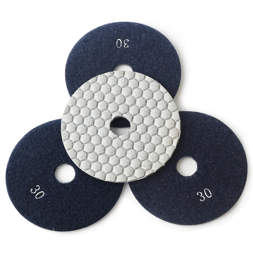 Thickness 2.0mm diameter 100mm 4 inch grit 30# diamond polishing pads dry use for granite and marble