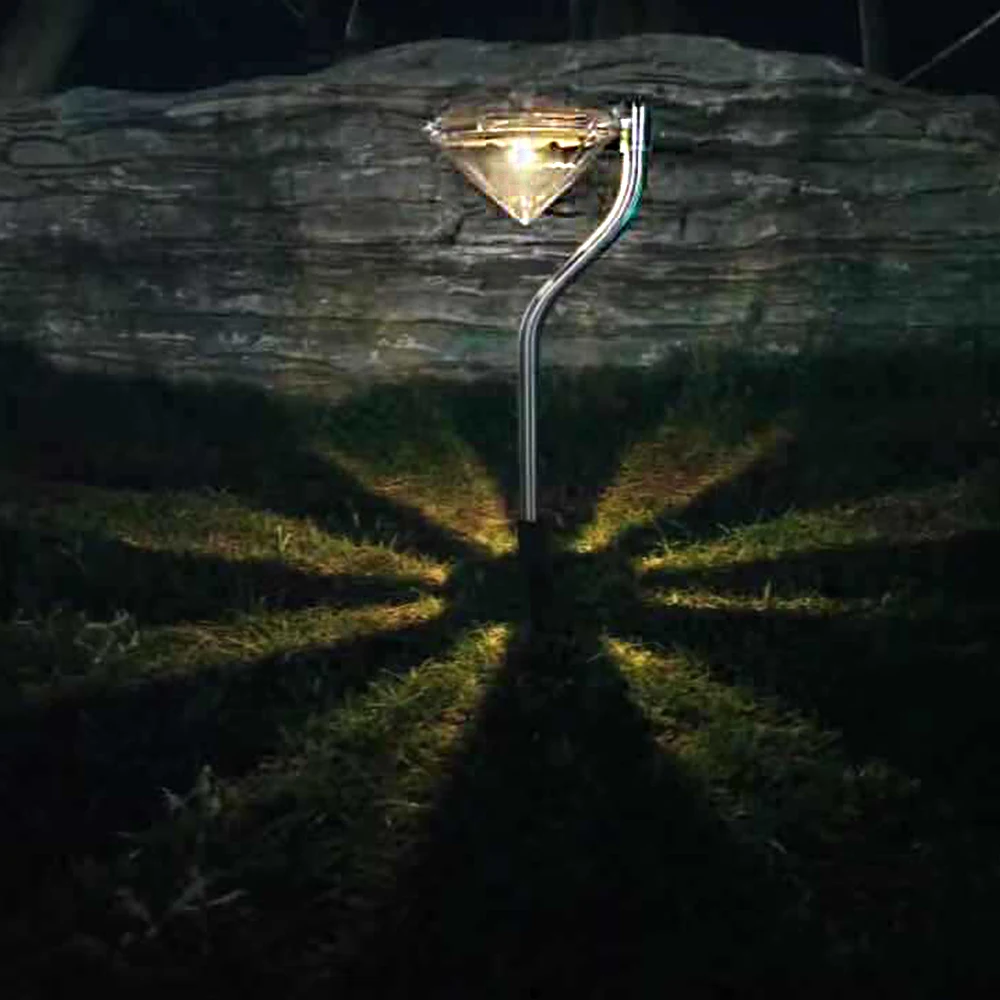 DC1.2V Solar Diamond Light LED Ground Plug Lawn Landscape Lights Outdoor Garden Path Christmas Day Decoration
