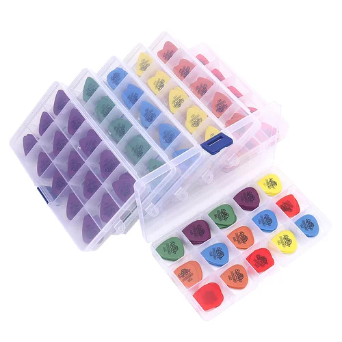 Imagen 2 del producto 50 y 100 Uds. Púas para guitarra eléctrica acústica Dunlop Plectrum accesorios para guitarra con caja de espesor 0,5mm-1,14mm