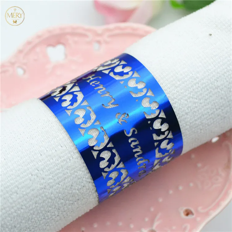 100pieces Custom Design Laser Cut Hebrew Bar Mitzvah Party Paper Napkin Rings
