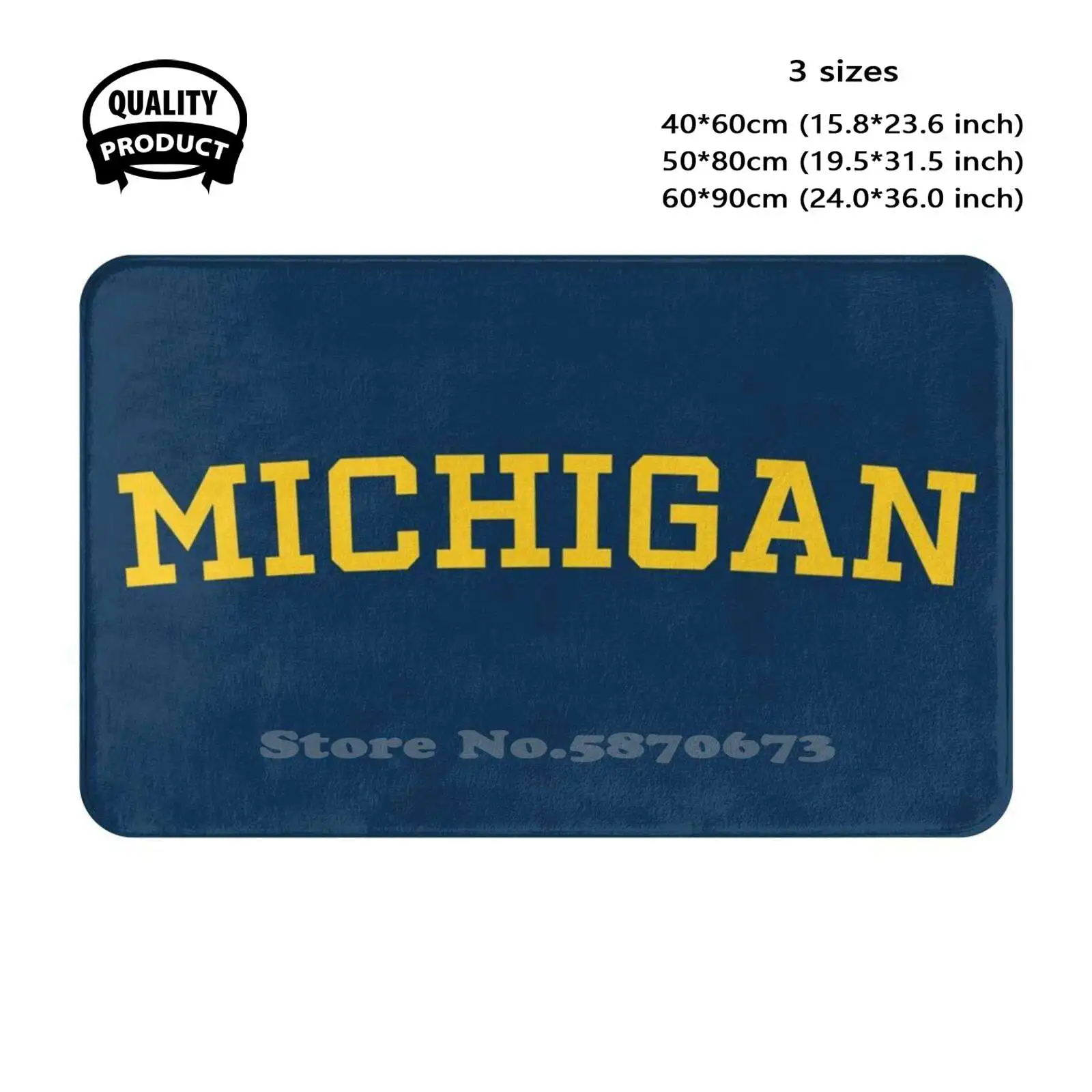 State Athletic Letters Soft Cushion Home Carpet Door Mat Car Rug State Of State Go Blue University Of Maize Block M Pride Home