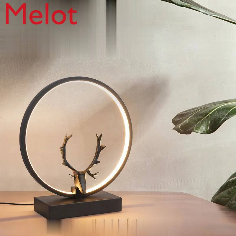 

High-End European Antlers Led Table Lamp Bedroom Bedside Lamp Simple Modern Creative Romantic Living Room Decorative Table Lamp