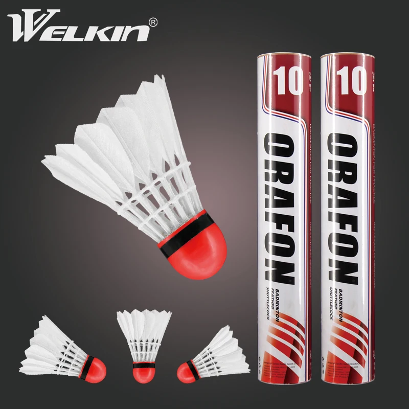 11PCS Gans Feder Rot Kopf Shuttlecocks Badminton Im Freien Sport Federball fรผr Ausbildung Spiel Fliegen Stabilitรคt Dauerhaft Bรคlle