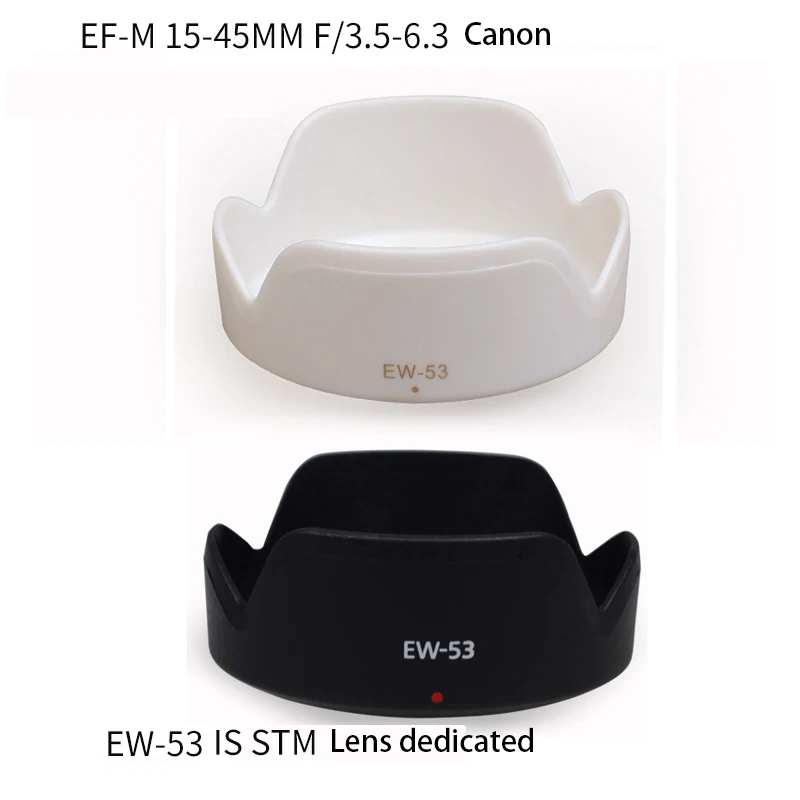 BIZOE Canon Camera lens hood EW-53 EF-M 15-45mm LENS 49mm Micro Single M10M50M100M200M3M5M6M6II Camera white/black accessories