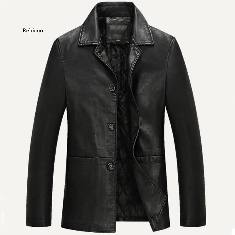 

Men Leather Jacket Soft Pu Leather Jacket Male Business Casual Coats Man Large Size Xxxl 4Xl