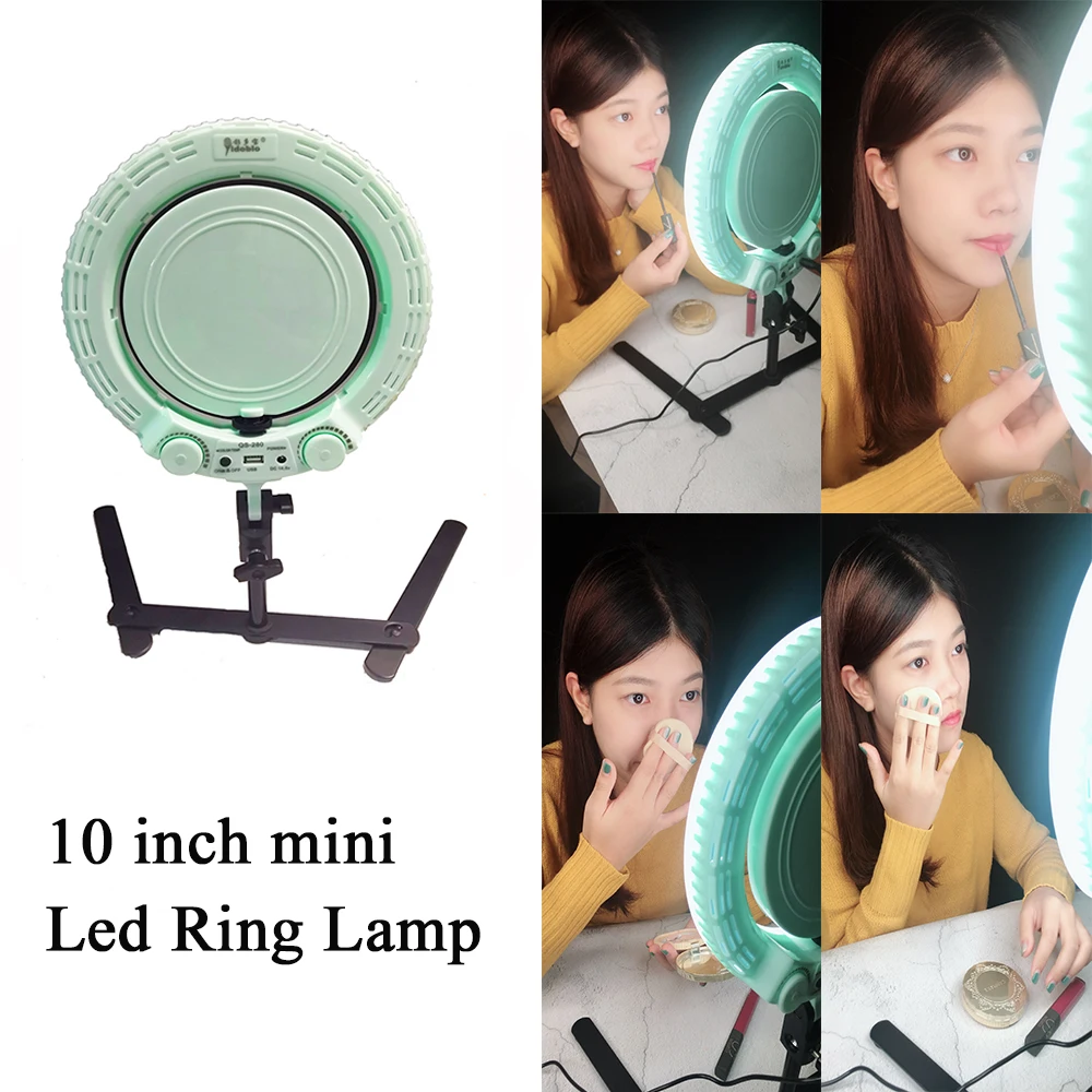 

Yidoblo Green/ Pink/ Black QS-280 10 inch mini Beauty Ring Light Ring lamp makeup Ring Light Free shipping