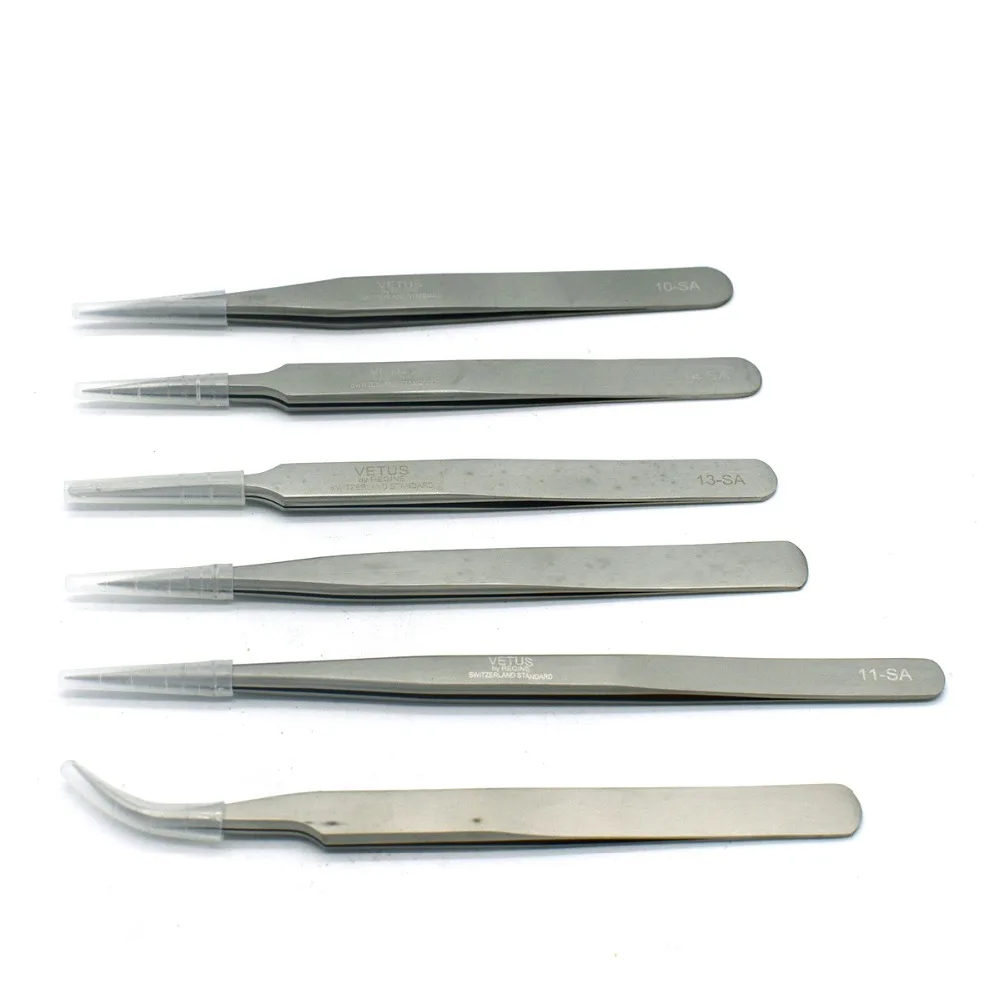 

Jewelry Diamond Tweezers Set 6pcs All Purposed Precision Stainless Steel Anti Static Tool Kit