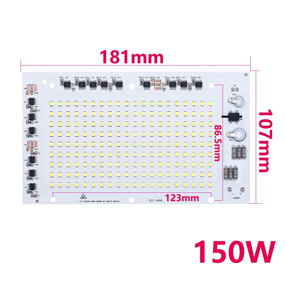 LED Chip SMD2835 AC220V Lamp Beads High Power 150W 100W  No Need Driver Smart IC For Outdoor Bulb DIY Kit Spotlight white