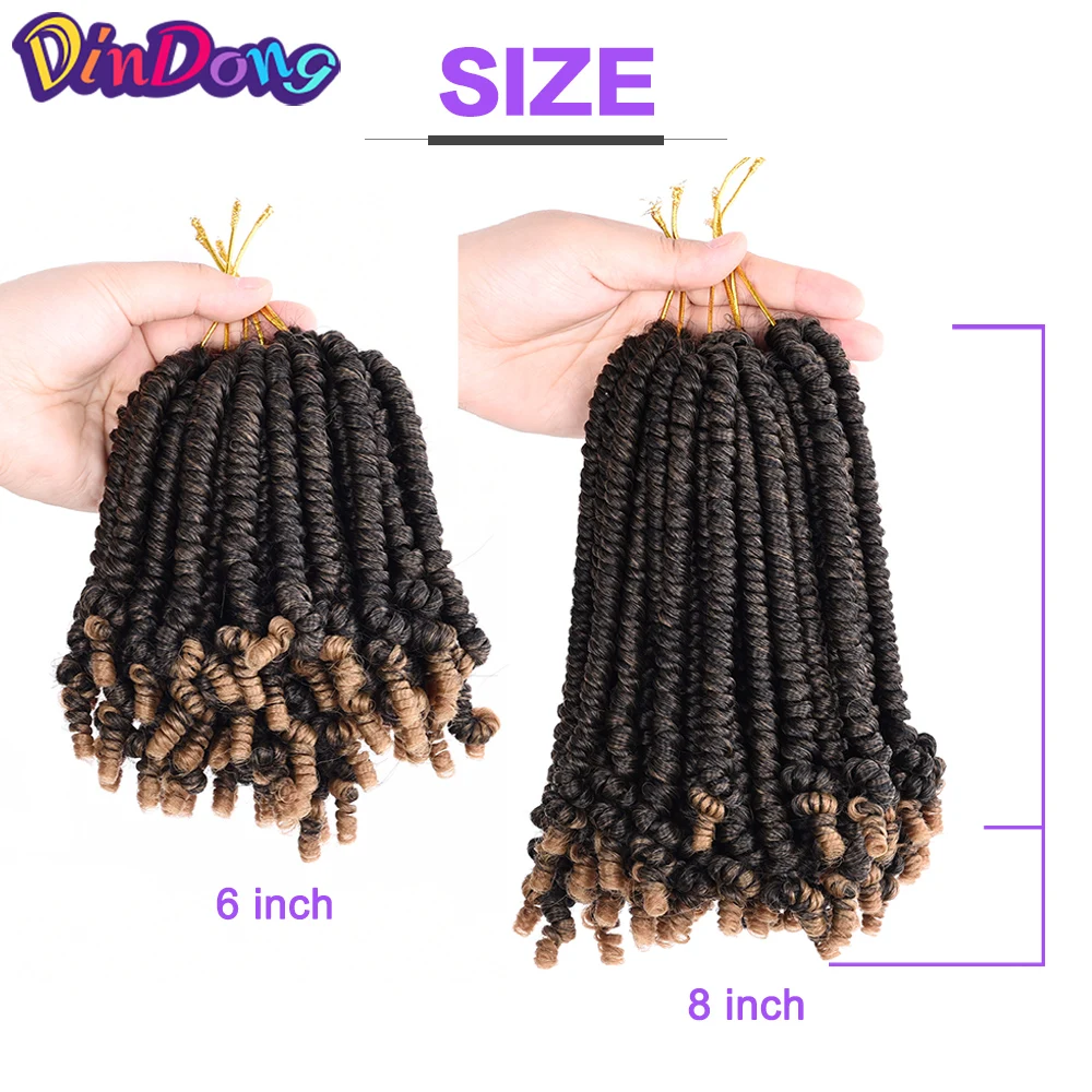 DinDong Kurze Leidenschaft Twist Zöpfe 6-8 zoll Synthetische Häkeln Braid Schwarz Braun Flechten Flauschigen Frühling Twist Haar Verlängerung – Detail 7