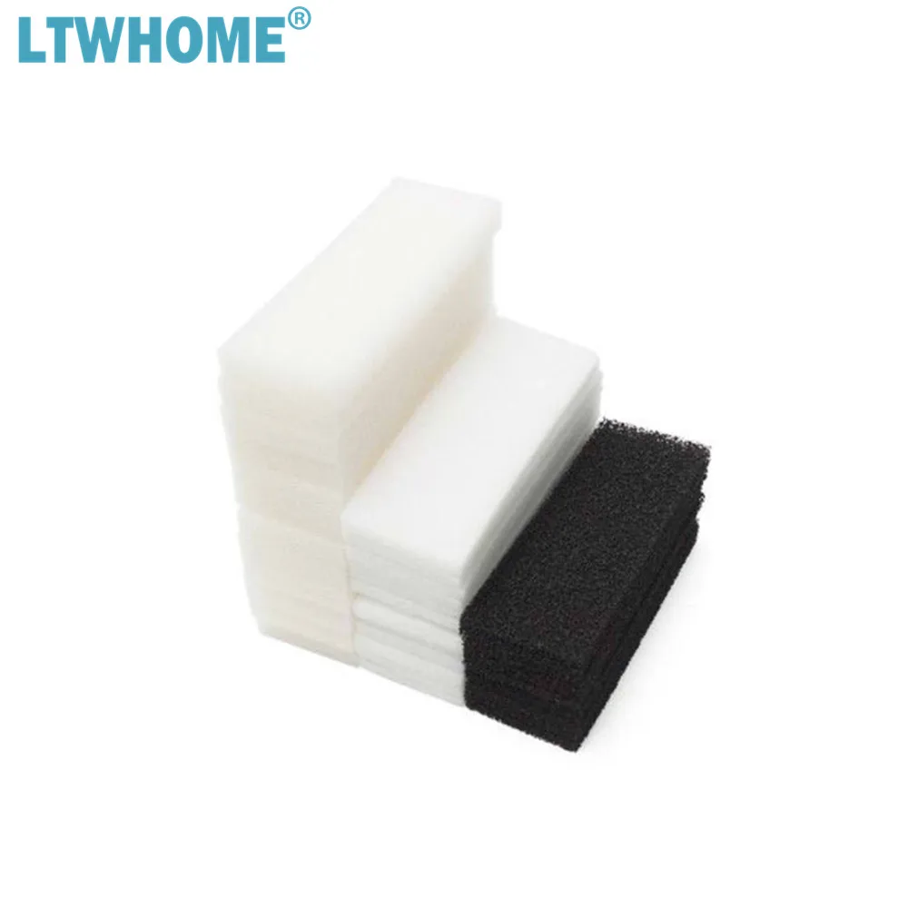 

LTWHOME Compatible Foam Carbon Polyester Filter Pads Set Fit for Fluval 4 Plus + Filter