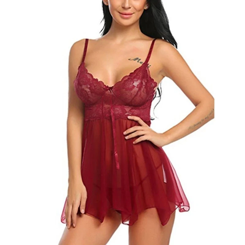 Hot Women Sexy Erotic Sling Lingerie Nightwear Robe Babydoll Attractive Sexy Sleepwear Charming Night Dress Sleep Wear 2022