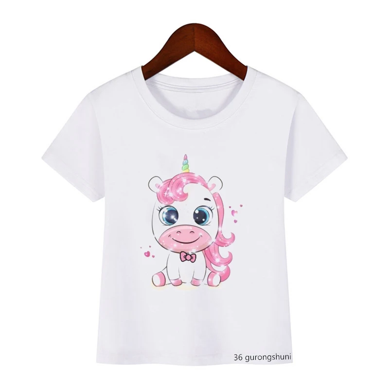 

Cute Unicorn Rainbow and Stars Cartoon Print Fashion New Baby Children T-shirt Boys/girls Suitable Tshirt Kids Birthday Clothing