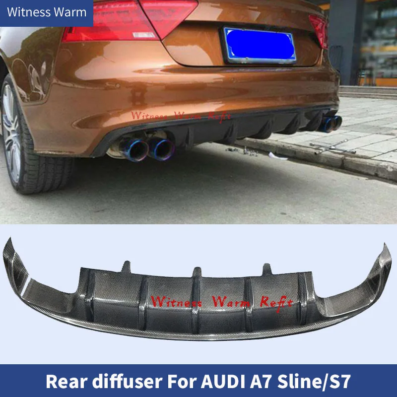 A7 Carbon Fiber Rear Bumper Lip Diffuser Spoiler for Audi A7 Sline/s7 Bumper Only 2012-2015