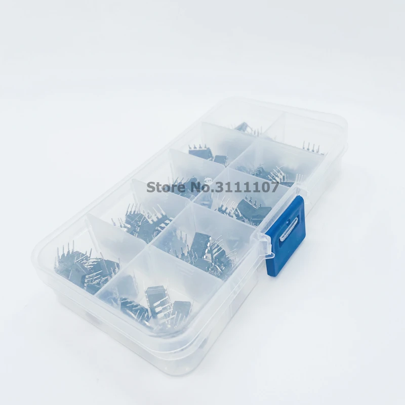 100PCS/Box NE555 UC3842 UC3843 UC3845 24C02 24C04 24C08 24C16 24C32 24C64 DIP IC Assortment Kit Each 10PCS