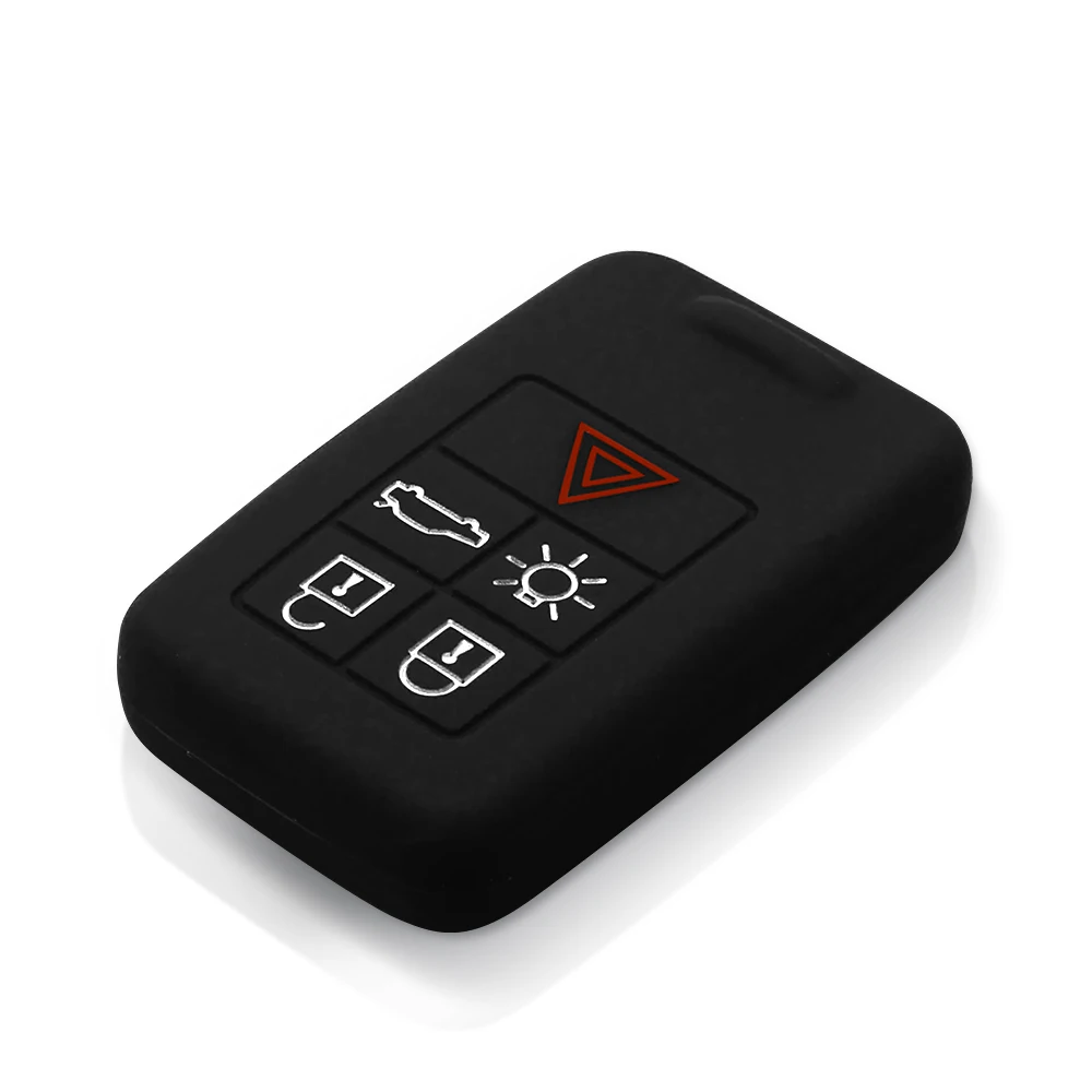 HIBEYO Custodia In Pelle Per Chiave Auto Volvo – Modelli XC60 S60 V40 (5 Tasti), Nero