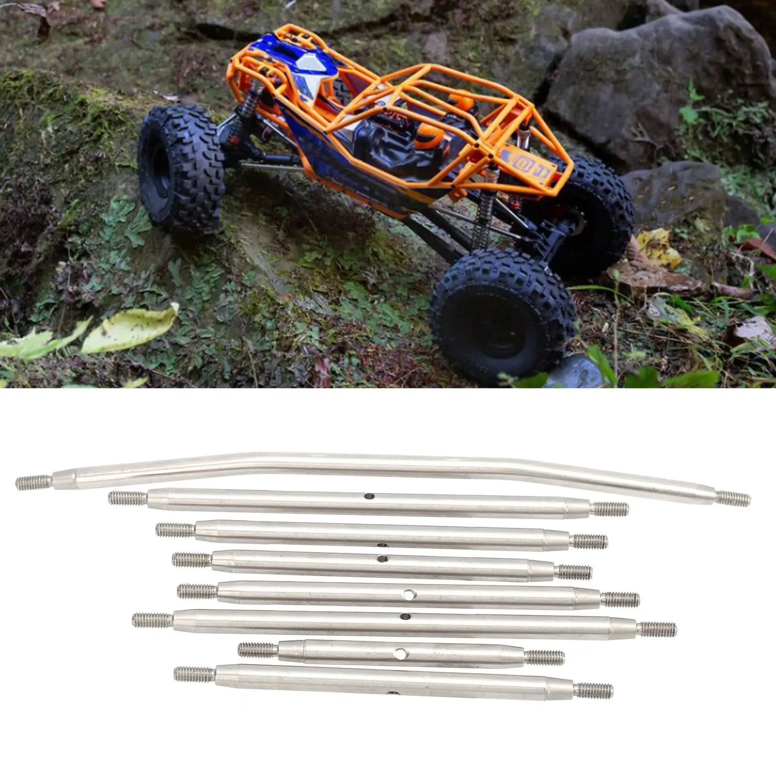 Rvs Steering Link Trekstang Set Vervangende Onderdelen Voor 1/10 Axiale RBX10 Ryft Rc Auto Diy