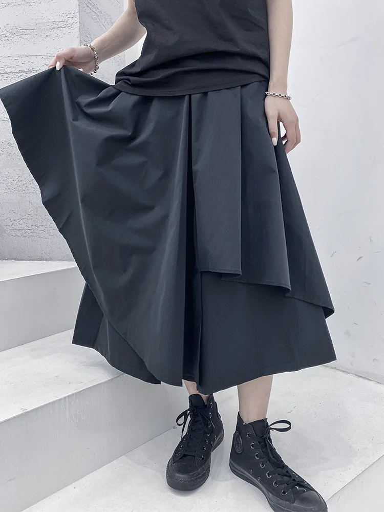 

Lady's Skirt Summer New Dark Personality Irregular Splicing Design Fashion Trend Leisure Loose Large Size Skirt