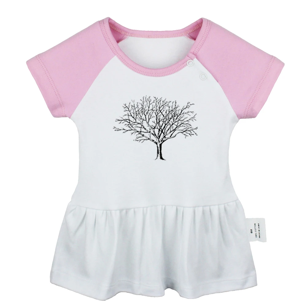 

Tree Skeleton Graphics Dead Limbs and Twigs Mountains Sketch Design Newborn Baby Girls Dresses Toddler Infant Cotton Clothes