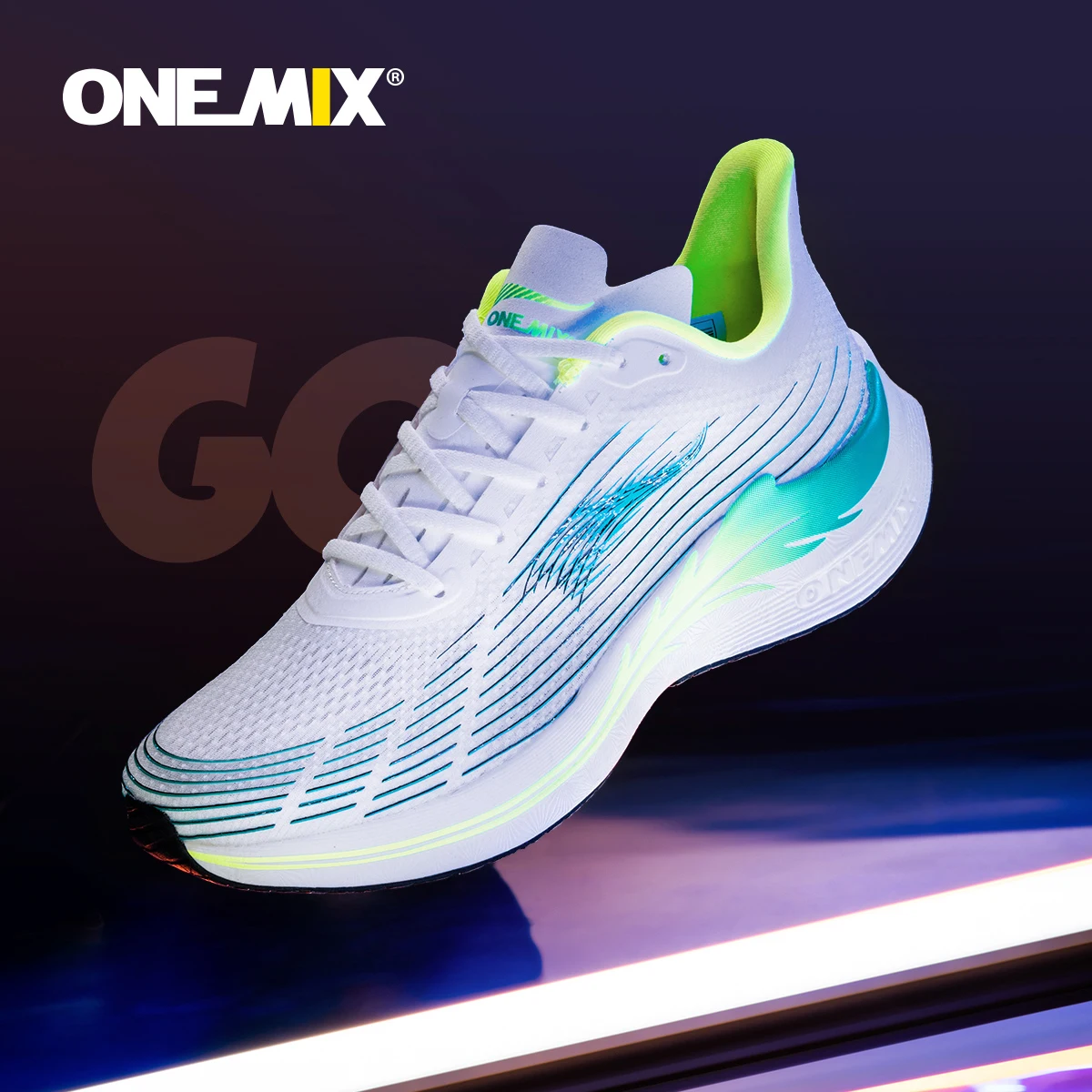 ONEMIX-Tênis Respiráveis para Homens e Mulheres, Tênis Maratona, Carbon Plate, Mesh, Atletismo, Caminhada, Vermelho, Tênis, Esporte, 2022