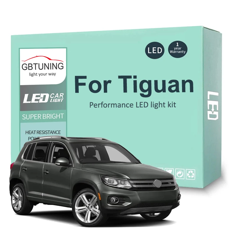 15szt Zestaw żarówek wewnętrznych LED do Volkswagen VW Tiguan 5N 2009 2010 2011 2012 2013 2014 2015 Lampa samochodowa Canbus bez błędów