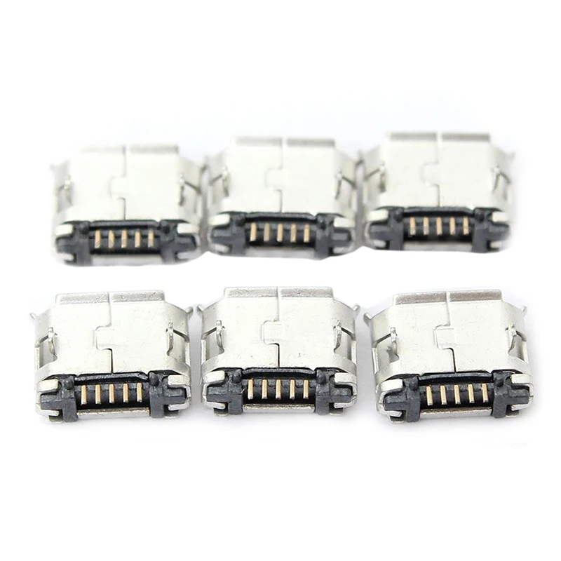 60Pcs Micro-USB Type B Female 5 Pin SMT Placement SMD DIP Socket Connector