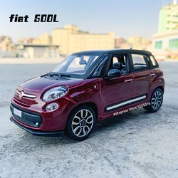 Bburago 1:24 Fiat 500L yellow simulation alloy car model crafts decoration collection toy tools gift