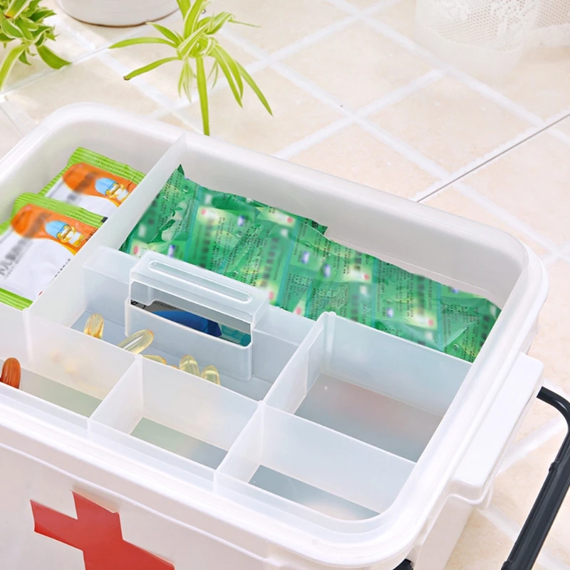 First Aid Kit Portable Emergency Box Medicine Chest for Household Outdoor Travel Hospital Pharmacy Plastic Storage Container