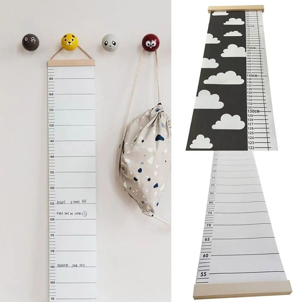 Nordic Children Height Ruler Canvas Hanging Growth Chart Kids Room Wall Decor