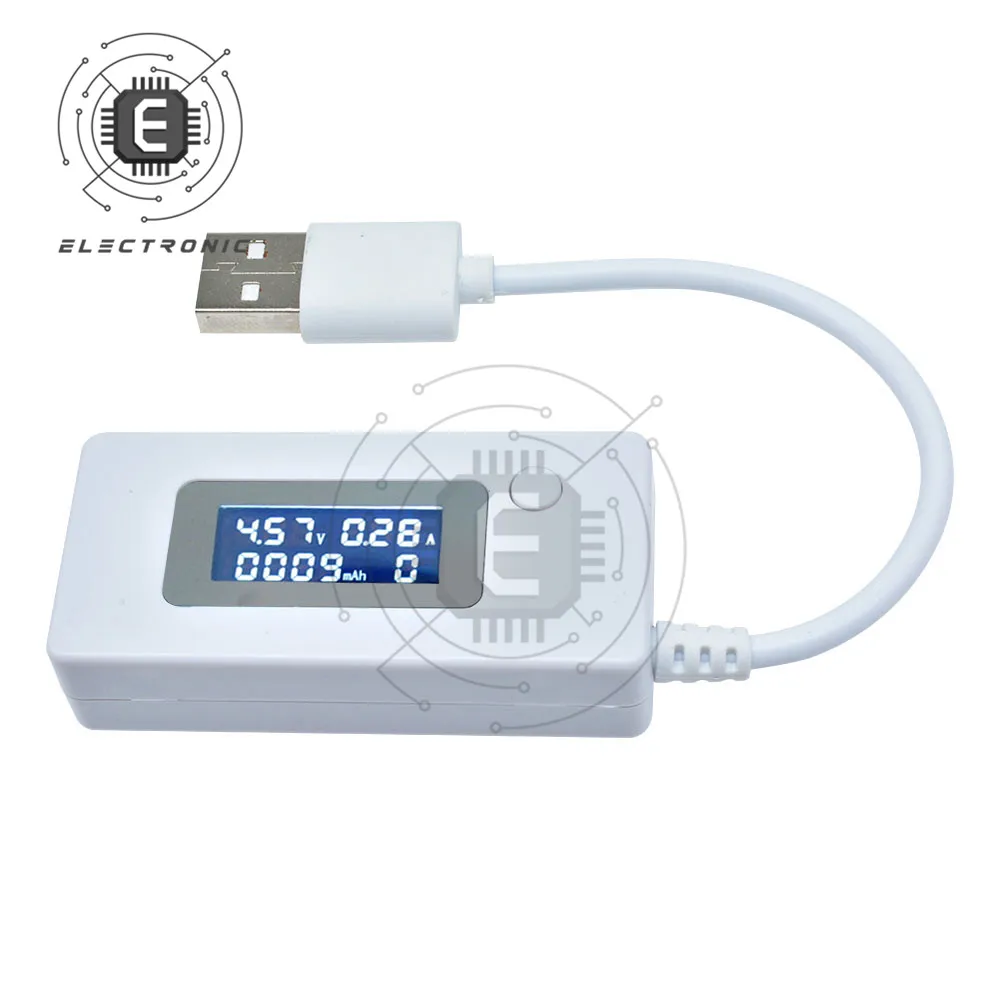 Amperometro e voltmetro del Tester di ricarica della banca di potere di corrente e tensione USB doppio LCD portatile con cavo di prolunga USB