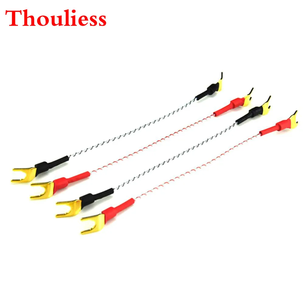 

Thouliess DIY 4Pcs Nordost Odin Valhalla Top-rated 7N copper + pure Silver HIFI Speaker Terminal Jumper Cables 20cm