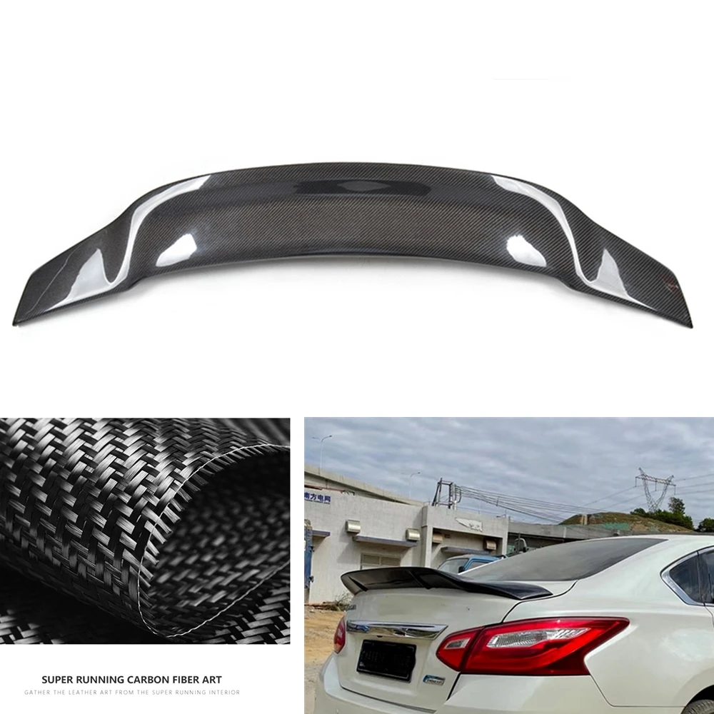 

For Nissan Altima Teana 2013-2015 R Style Rear Trunk Spoiler Wing Real Carbon Fiber Car Tailgate Lid Splitter Decklid Trim Lip