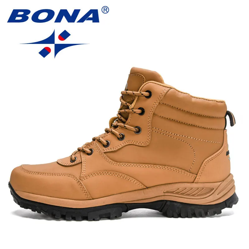 BONA 2022 New Designers Action Leather Winter Super Warm Snow Boots Men Outdoor Work Casual Shoes Man Plush  Ankle Boots Comfy