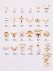 10pcs 3D Metal Zircon Nail Art Jewelry Japanese Nails Art DecorationsTop-Level Quality Manicure Zircon Diamond B057~B080