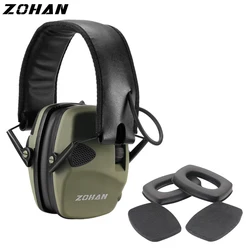 ZOHAN-protección auditiva para tiro, auriculares tácticos electrónicos con cancelación de ruido, orejeras de caza con almohadillas de repuesto