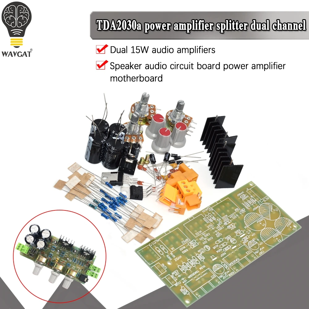 TDA2030A DIY Kit Electronic Amplifier Dual Channel Power Board DIY Kit for Arduino Production Training Suite Student lab TDA2030