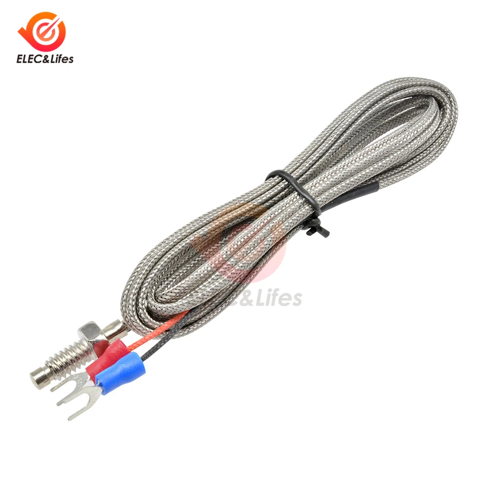 1M 2M K Type Thermocouple temperature sensor cable Stainless Steel Probe Industrial Thermal Thermocouple Tester 0-800 degree C