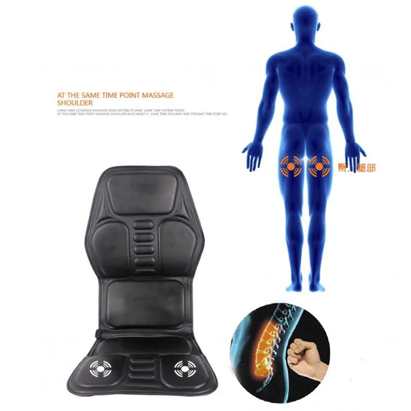 Portable Electric 9 Motor Heating Vibrating Back Chair In Cussion Car Massager Home Office Lumbar Neck Mattress Pain Relief Mat