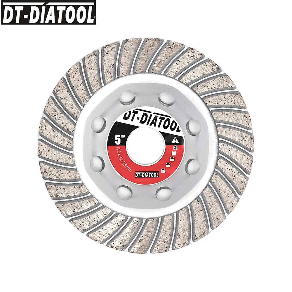 DT-DIATOOL-Diamond Cup Grinding Wheel Discs for Concrete Brick Hard Stone, Segmented Turbo Row Disc, 125mm, 5in, 1PC