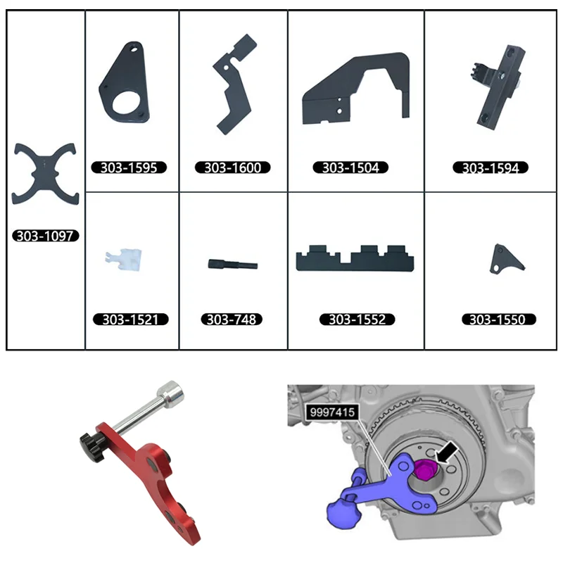 Apply to Ford Volvo 1.5T 1.6T 2.0T 2.3T Jaguar Land Rover Evoque 2.0T BYD S7 JMC 2.0T Engine Timing Tool Kit,Camshaft Adjustment