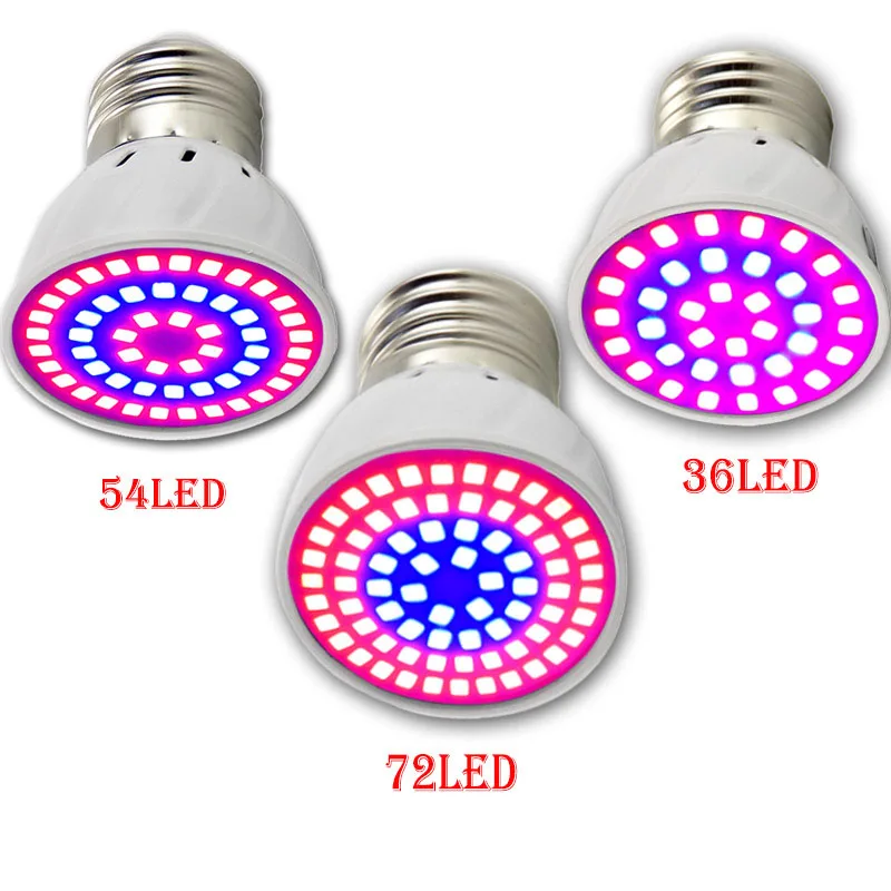 3 tipos de bombillas LED para cultivo de flores y plantas, bombillas LED para cultivo en invernadero, para sistema hidropónico de interior, lámpara