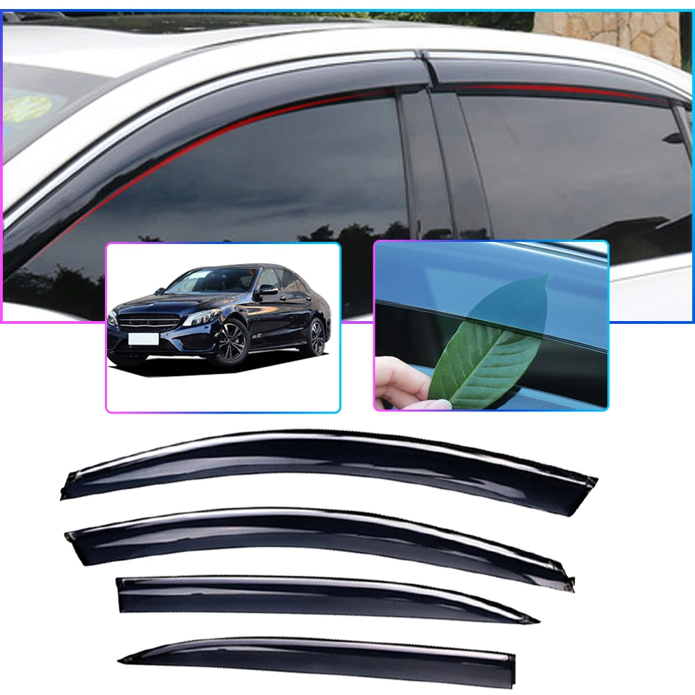 

For Mercedes Benz C 180 200 220 260 300 2015 2016 2017 Injection molding Window Visor Vent Shades Sun Rain Guard