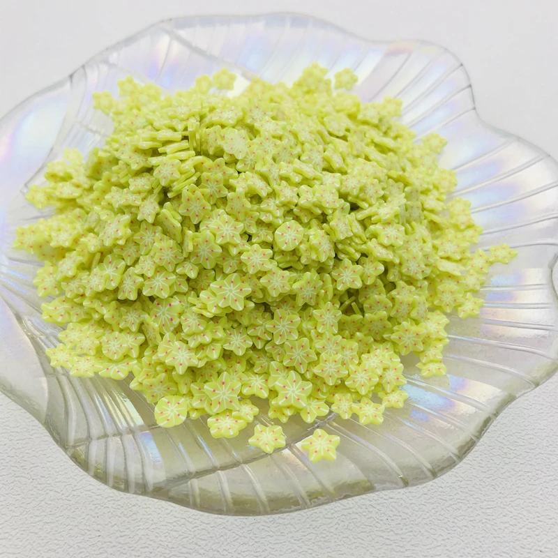 50g/Lot Hot Selling Clay Yellow Apple Fruit Slice, Cute Carrot Sprinkle for Crafts Making, Phone Deco, DIY Slime Filling