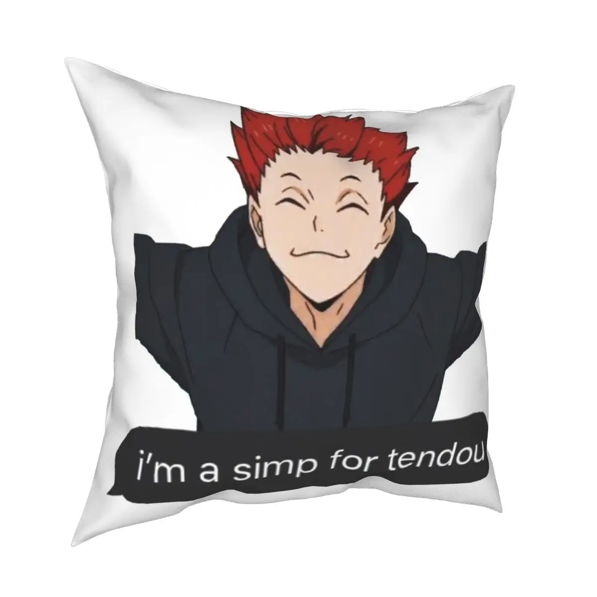 Tendou Simp Haikyuu Square Pillowcase Pattern Zip Decorative Pillow Case Home Cushion Case